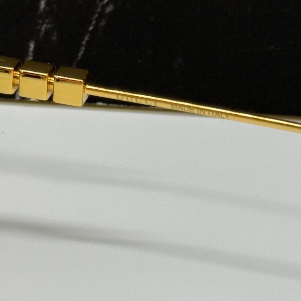 NEW GUCCI SUNGLASSES, GOLD GRAY SQUARE UNISEX EYEWEAR GUCCI - Picture 12 of 15